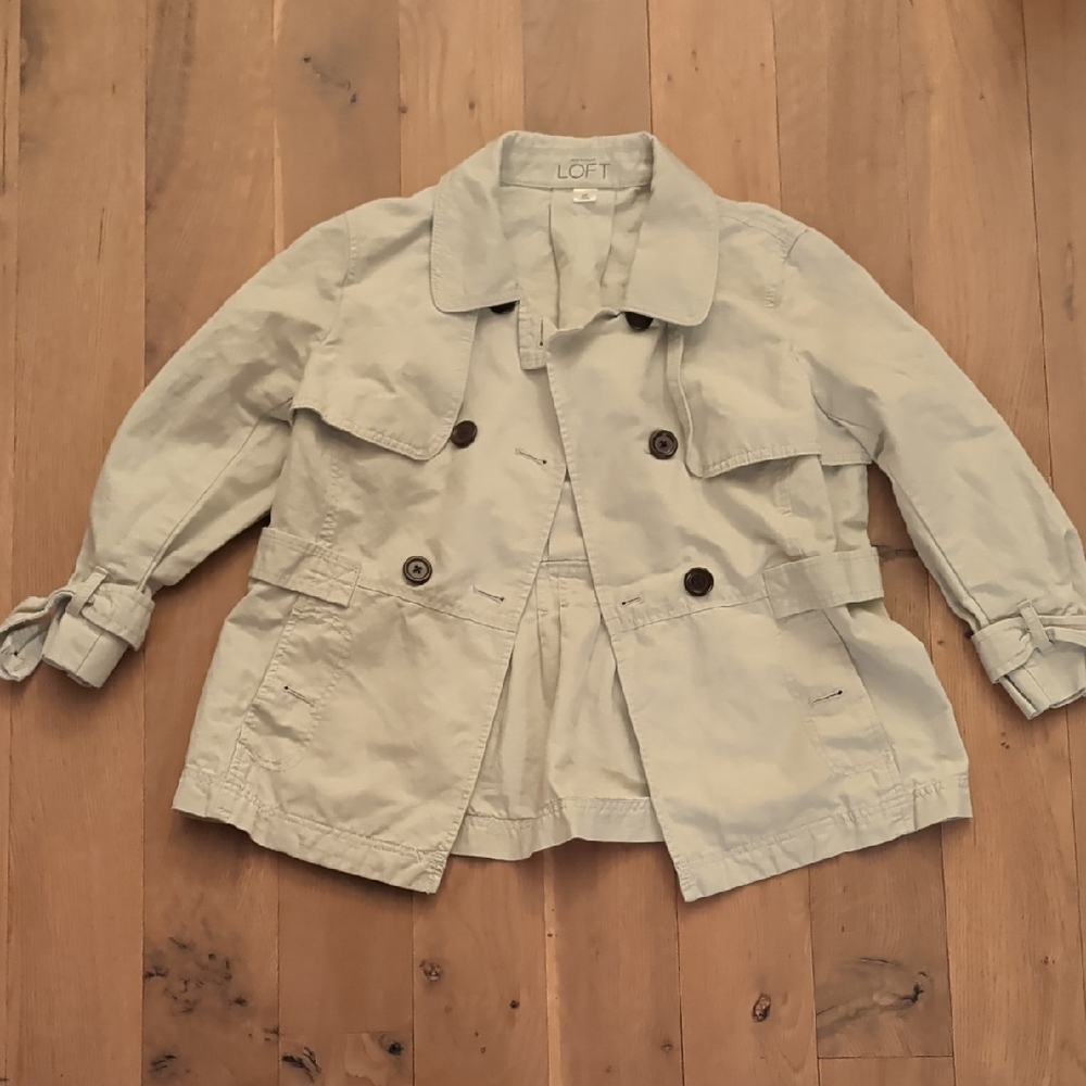 LOFT Light Tan Double-Breasted Jacket